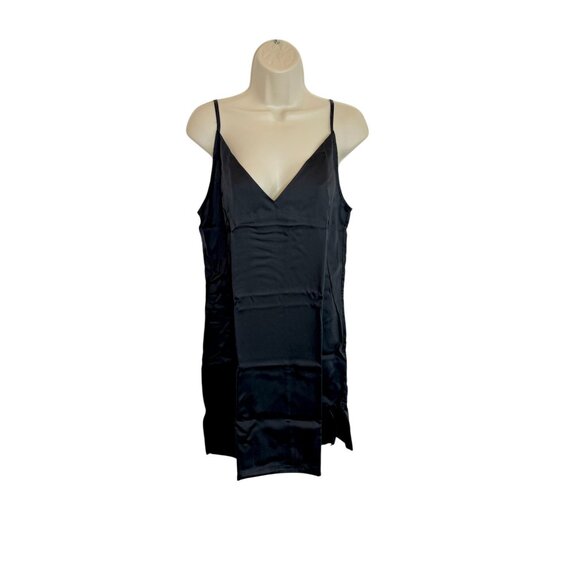 NEW Ettitude Sateen Black Slip Dress NIB - Size M - Picture 2 of 7